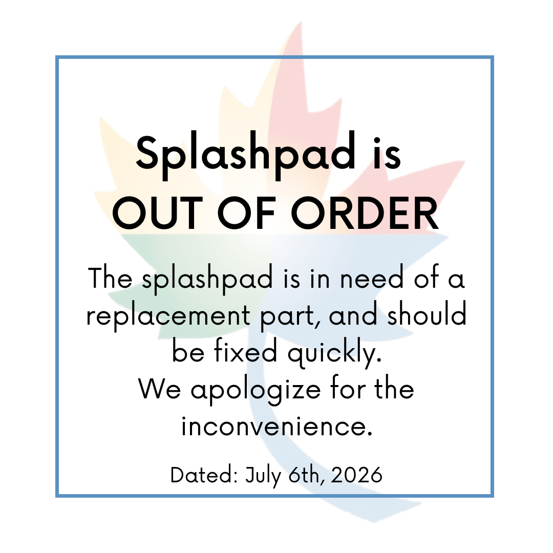 Splash pad out of order